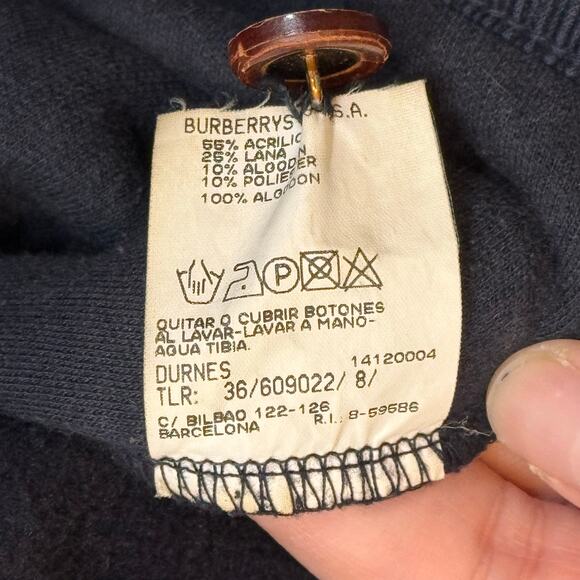 Vintage 90s Burberrys Vest Mens 8 Navy Blue V Neck Sleeveless Button Wool Blend - Picture 12 of 12